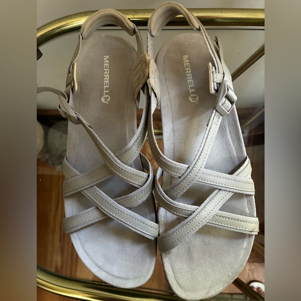 NWOT Merrel Women's Beige Strappy Sandals Size 10 - Picture 8 of 8